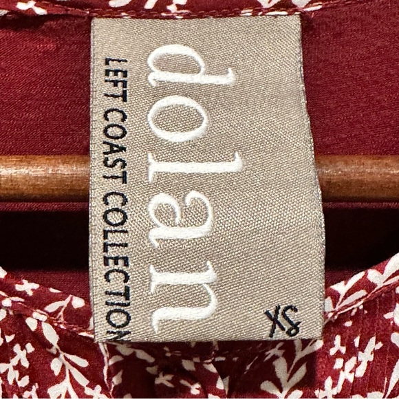 Anthropologie Dolan Left Coast Jules Tank Medium Burgundy Floral Pintuck Boho XS - Picture 5 of 7